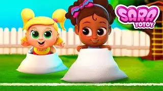 Bildungsanimation f&uuml;r Kinder - Sara und Ihre Schwestern Spielen Wettbewerbsf&auml;hige Spiele mit Oma!