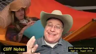 Big Brother 24 - Overnight Feeds Recap - Night 41 - August 15/16 - Cliff Notes