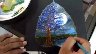 How to do papal leaf painting on leaf skeleton?
