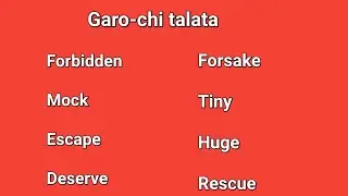 Garo-chi talata || English vocabulary ||  English to Garo translation