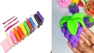 How To make Grape With Clay || Diy Miniture food craft tutorial || Clay Craft idea || easy craft