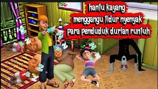 Hantu kayang menghantui para penduduk kampung durian runtuh #upinipin #cartoon #horror #hantu 