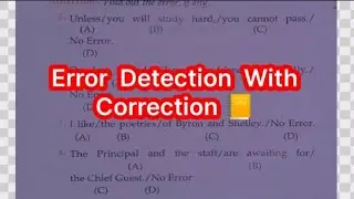 Error detection with correction || Error spotting || English || #ibpsclerk #sbiclerk