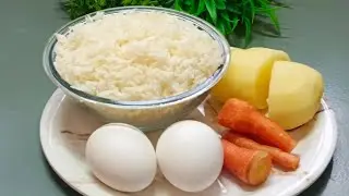 2 minutes rice recipe|If u have Egg, potato, carrot and leftover rice than make a delicious recipe 😋