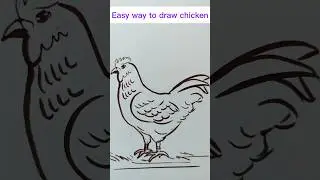 Easy way to draw Chicken #trending #viralvideo #drawing #ytshorts #shorts #shortvideo #viral #easy