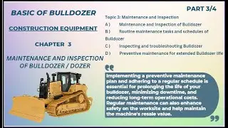BULLDOZER I DOZER I Maintenance and Inspection of Bulldozer I Inspecting and troubleshooting