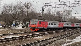 Электропоезд ЭД4М 0432 Москва - Аэропорт Домодедово близ. Станции Бирюлево пассажирская 