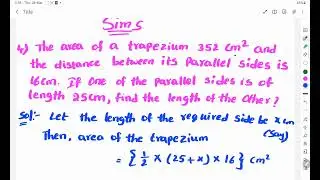 The area of a trapezium 352 cm^2 and the distance between it's parallel sides is 16cm. If one.......