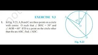 CLASS 9 EXERCISE 9.3 QUESTION 1(In Tamil) -Mrs.DB In Fig A,B and C are three points on a circle with