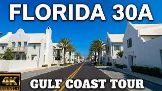 4K- Scenic 30A Driving Tour. Florida Beach Towns. USA