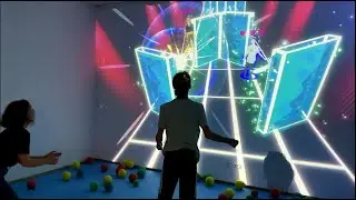 Interactive wall with augmented reality. Glass attraction Magicdynamics