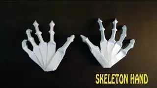 Day-2) How to make Origami skeleton Hand 👻💀💀 @artwithrishu3769   #trending #craft #youtube #diy