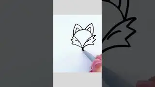 cute fox drawing #shorts #ytshorts #art #craft #satisfying