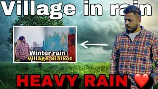 My first rain in village 2025 ❤️/winter rain /in Sialkot village #rain #minivlog #vlog