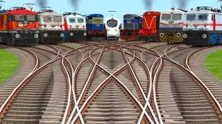 All Realistic Trains Run From X Curves🇮🇴 Branches Railroad Tracks- #trainsimulator #rails #railways