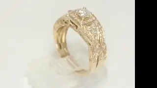 .55CT Diamond Engagement Wedding Ring Set 14K Rose Gold Round Brilliant 6 1/4 - 30079
