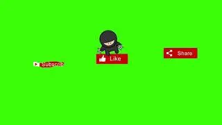 Funny subscribe button ( Greenscreen) Royalty free