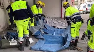 Montaggio tenda presso ospedale S. Giuseppe melorio