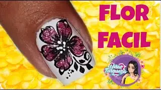 Diseño de uñas flores básicas y sencillas para principiantes / Uñas con frances o french blanco