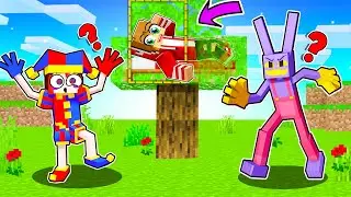 ¡Me ESCONDO de POMNI DENTRO de UN ARBOL en Minecraft! 🤣🤡 Marvin vs The amazing digital circus