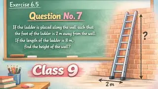 Class 9 Math Exercise 6.5 Q7 | Ladder & Wall Question | Height of Wall | Trigonometry