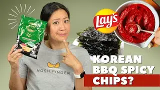 Korean Seaweed Gochujang Sauce Flavor Lays Chips Snack Review ✦ NoshFinder ✦