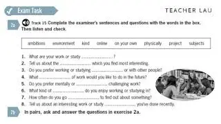 B2 Exam Booster - Speaking P1 WS3