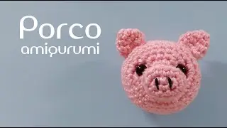Ímã de geladeira Porquinho amigurumi
