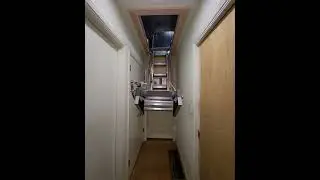 Fully automatic attic stairs using 12 volt linear actuators closing commanded by alexa