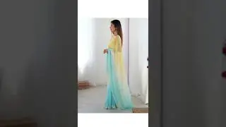 white blue and yellow colour ka beautiful looking saree  #bluesaree #yellowsaree #pinksaree #whitesa