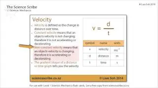 NCEA Level 1 Science - Physics - Velocity (Quick Recap)
