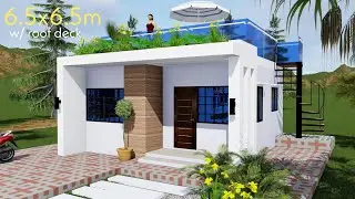 Tiny House Design with roof deck ( 6.5 x 6.5 m / 21 x 21 feet ) | simple HousePH Design