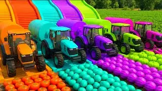 Изучаем цвета с помощью игрушечного конструктора и школьного автобуса | Для малышей