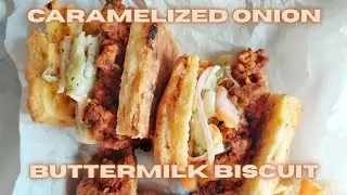 Easy Caramelized Onion Buttermilk Biscuit Sandwich