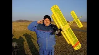 Scorpio Miss Bipe 1.08m Vintage RC biplane Maiden flight
