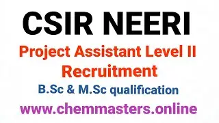 CSIR NEERI project assistant recruitment