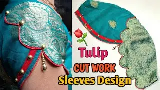 Designer Tulip Sleeves Cutting And Stitching🌷 Fish Cut Sleeve Design👌