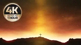 Sunset Worship Background Loop | 1 Hour Christian Meditation | Cross at Dusk