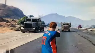 Играем в GTA 5 Frogger (вид сбоку) с семьёй Майкла.