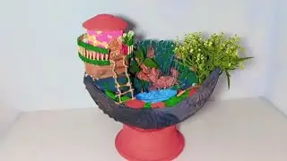 Broken Pot Waterfall 💧 | DIY Mini House & Garden Decor | Beautiful Craft Idea
