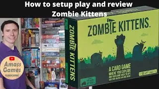 Zombie Kittens party card game - how to setup play and review. Exploding Kittens * AmassGames *
