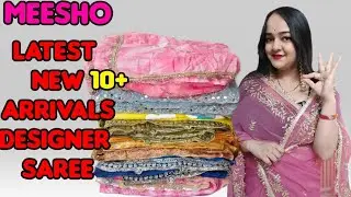 🥰 Meesho Saree Haul 494 Rs 🥰 Georgette/Bnarsi Silk Chickenkari / Jimmy Choo / Meesho Partywear Saree
