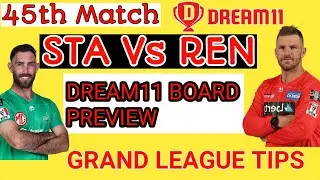 REN vs STA BBL MATCH Dream11 BOARD PREVIEW TAMIL | Captain,Vice-captain, Fantasy Playing Tips