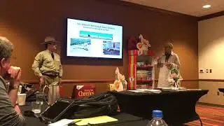 Park Ranger Bob Study and Robert Ambrose talk to General Mills team about Fort Frederick