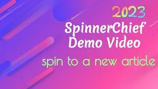 SpinnerChief Demo Video - how to get a new article with AI  in just a seconds