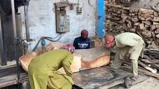 Amazing Techniques in Wood Cutting And Struggling With Massive Tree Log 