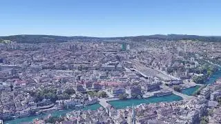 Zurich Flyover using Google Earth Studio