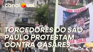 VOTA&Ccedil;&Atilde;O DE IMPEACHMENT DE CASARES: TORCEDORES DO S&Atilde;O PAULO PROTESTAM CONTRA O PRESIDENTE NO MORUMBIS
