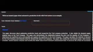 Write an research paper about automotive production levels with Ford motors as an example.