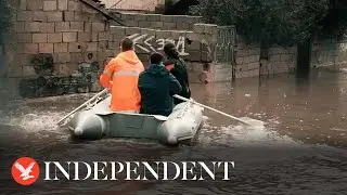 Residents rescued by dinghies as raging floods wash away roads in Turkey